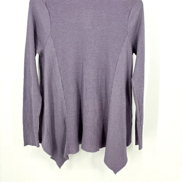 t.la Anthropologie XS Purple Sloane Waffle Knit Thermal Mock Neck Tunic Top NWT - Picture 4 of 9